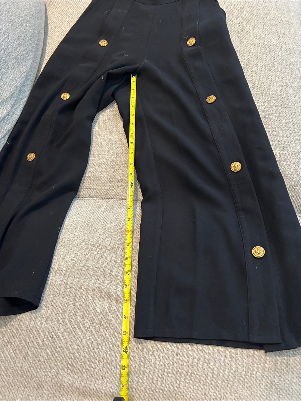 Style Mafia Black Flare Pants with Gold Buttons - Picture 7 of 8